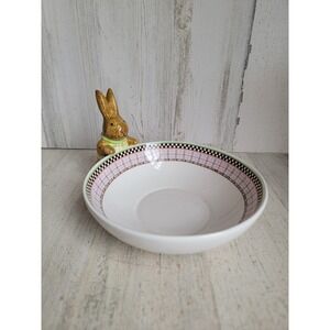 Sakura Easter Bunny candy dish spring rabbit plaid home decor kitchen
